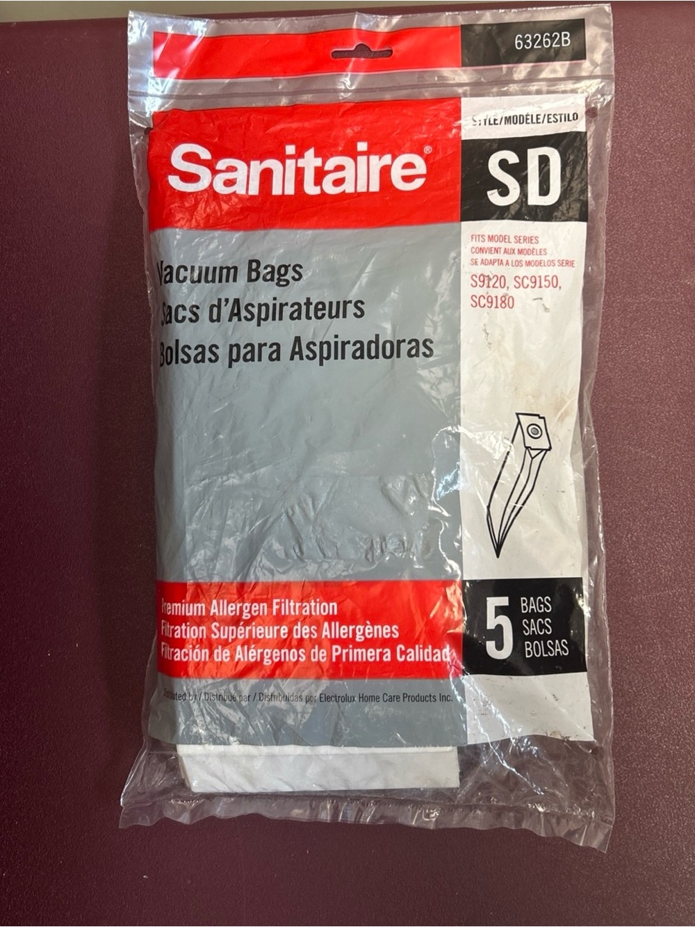 5 Electrolux Sanitaire Premium Allergen Filtration Vacuum Bags White #SD 63262B